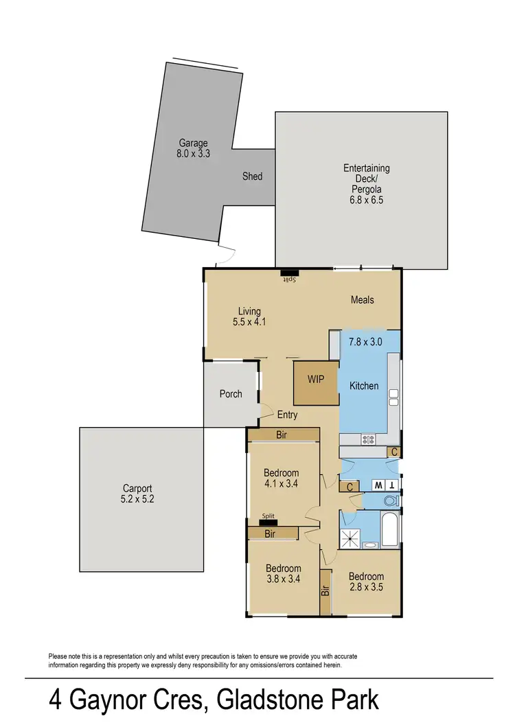 Floorplan of Homely house listing, 4 Gaynor Crescent, Gladstone Park VIC 3043