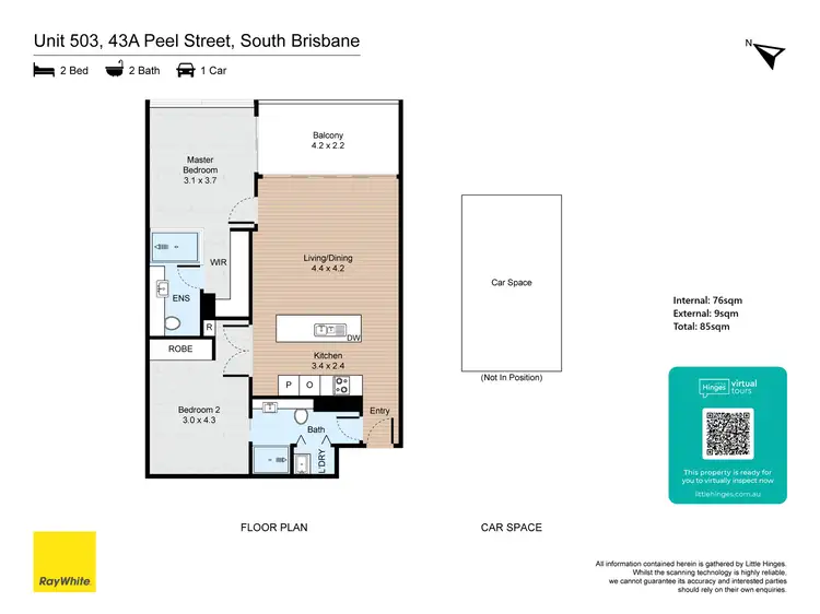 Floorplan of Homely apartment listing, 503/43A Peel Street, South Brisbane QLD 4101