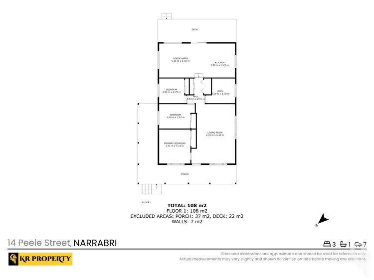 Floorplan of Homely rural property listing, 14 Peele Street, Narrabri NSW 2390