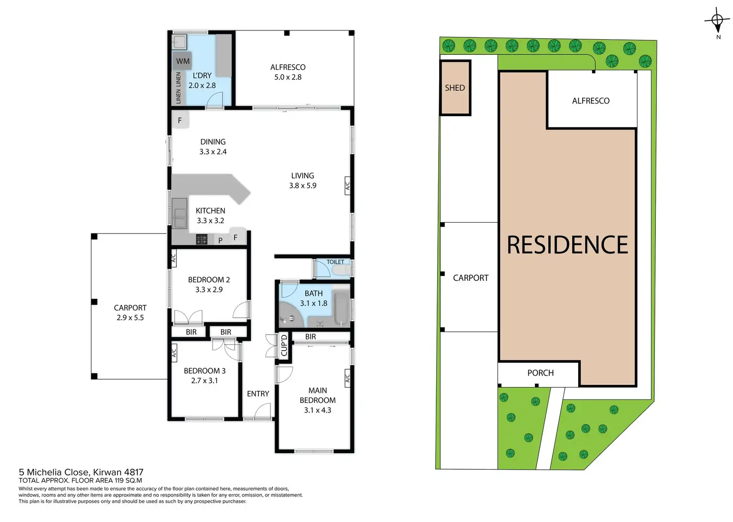Floorplan of Homely house listing, 5 Michelia Close, Kirwan QLD 4817
