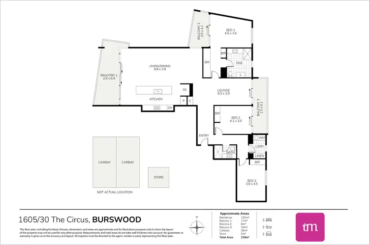 Floorplan of Homely apartment listing, 1605/30 The Circus, Burswood WA 6100