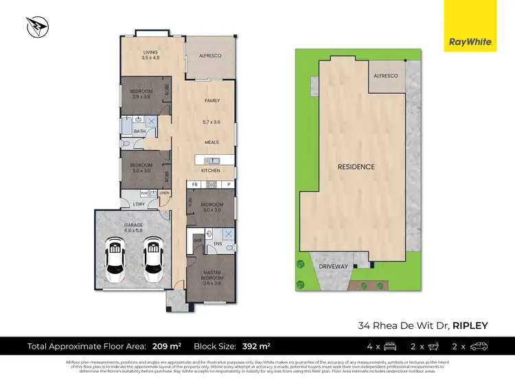Floorplan of Homely house listing, 34 Rhea De Wit Drive, Ripley QLD 4306