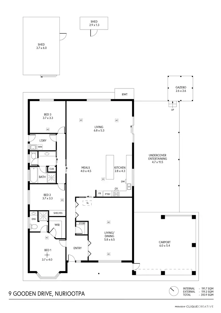 Floorplan of Homely house listing, 9 Gooden Drive, Nuriootpa SA 5355