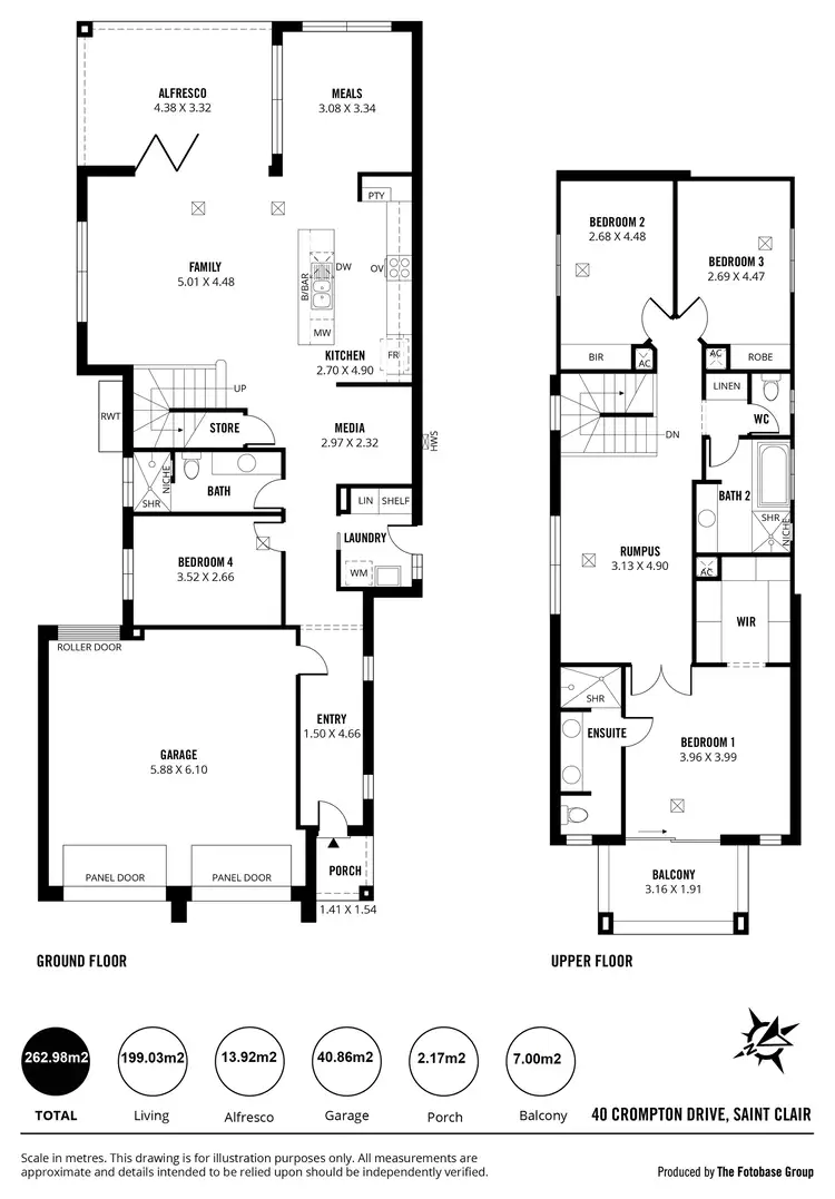 Floorplan of Homely house listing, 40 Crompton  Drive, St Clair SA 5011