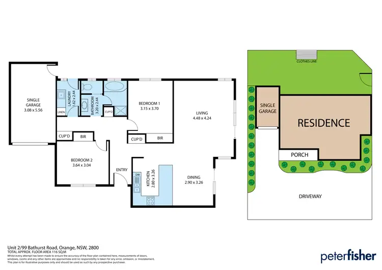 Floorplan of Homely townhouse listing, 2/99 Bathurst Road, Orange NSW 2800