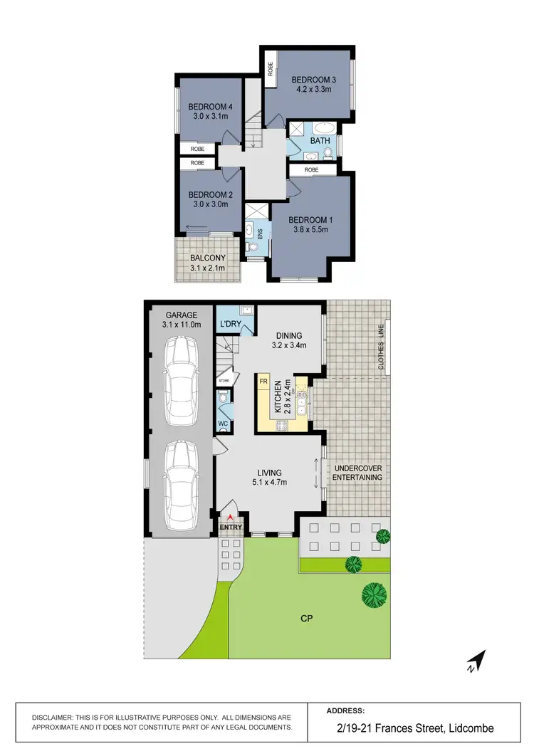 Floorplan of Homely townhouse listing, 2/19-21 Frances Street, Lidcombe NSW 2141