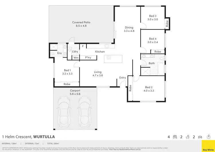 Floorplan of Homely house listing, 1 Helm Crescent, Wurtulla QLD 4575