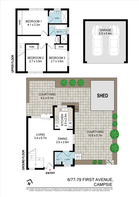 Floorplan of Homely townhouse listing, 6/77-79 FIRST AVENUE, Campsie NSW 2194