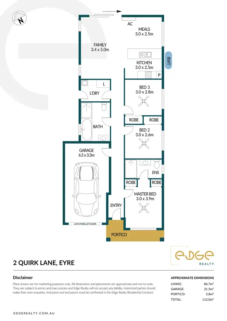 Floorplan of Homely house listing, 2 Quirk Lane, Eyre SA 5121