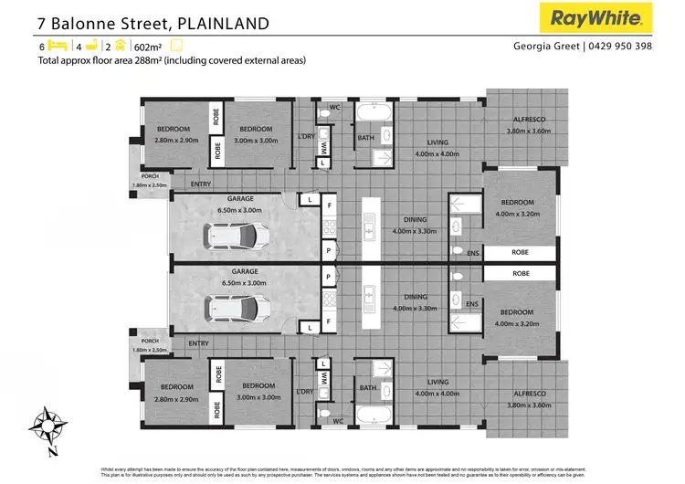 Floorplan of Homely semi-detached listing, 1B/7 Balonne Street, Plainland QLD 4341