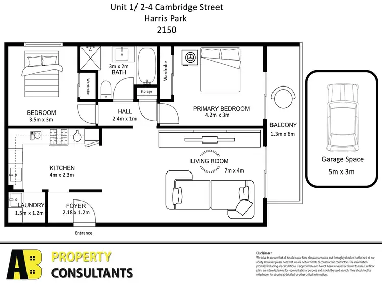 Floorplan of Homely unit listing, 1/2-4 Cambridge Street, Harris Park NSW 2150