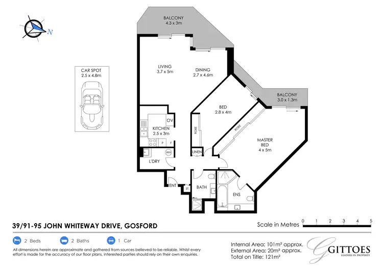 Floorplan of Homely apartment listing, 39/91-95 John Whiteway Drive, Gosford NSW 2250