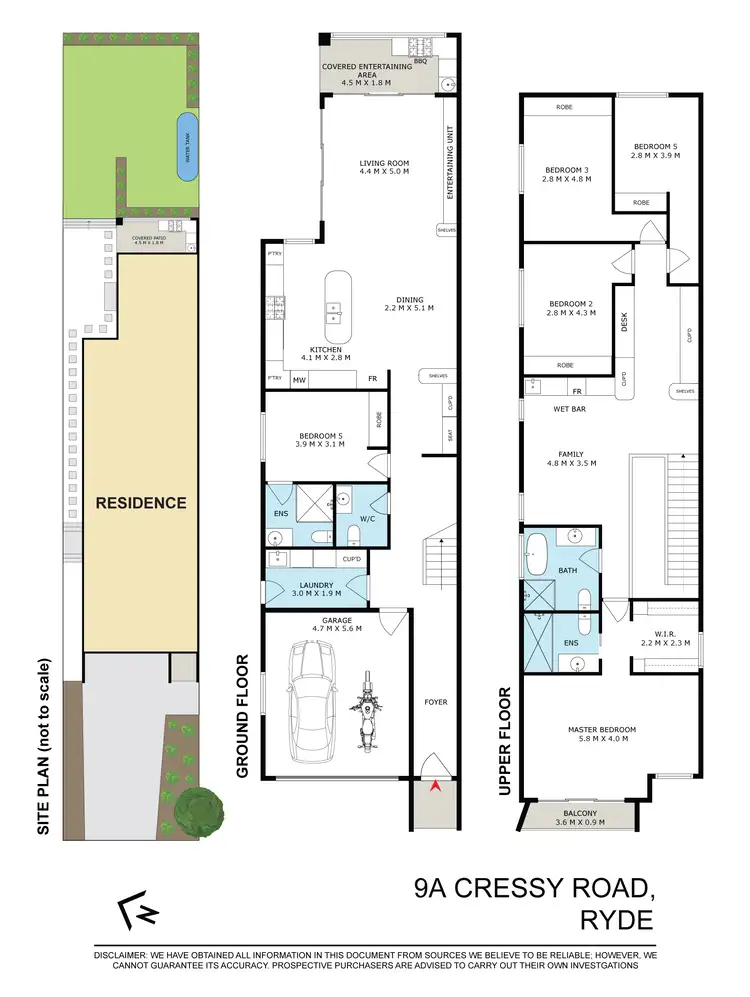 Floorplan of Homely semi-detached listing, 9a Cressy Road, Ryde NSW 2112