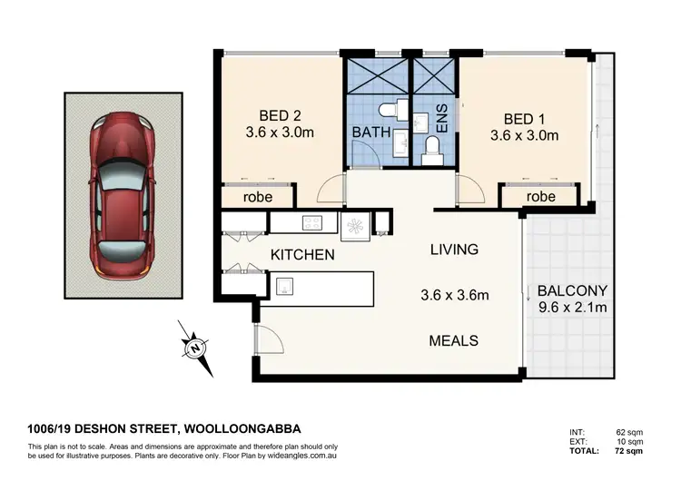 Floorplan of Homely apartment listing, 1006/19 Deshon Street, Woolloongabba QLD 4102