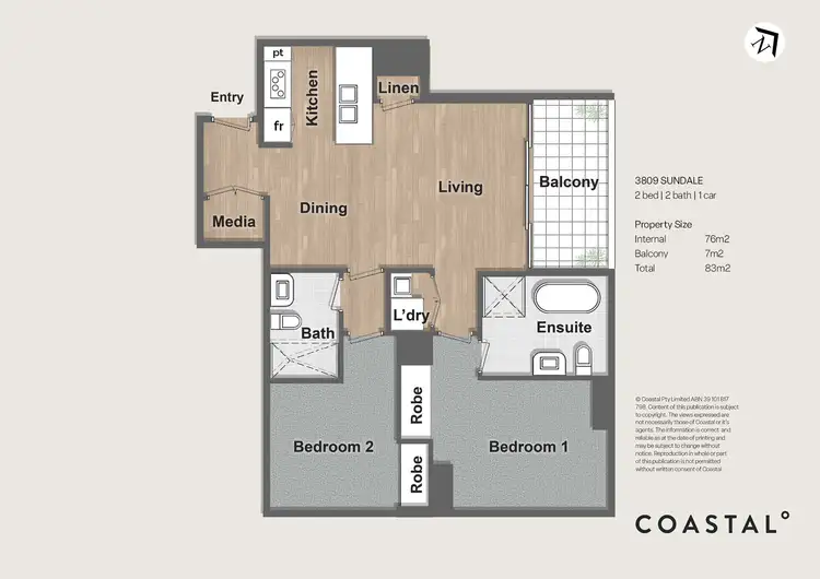 Floorplan of Homely apartment listing, 3809/2 Como Crescent, Southport QLD 4215