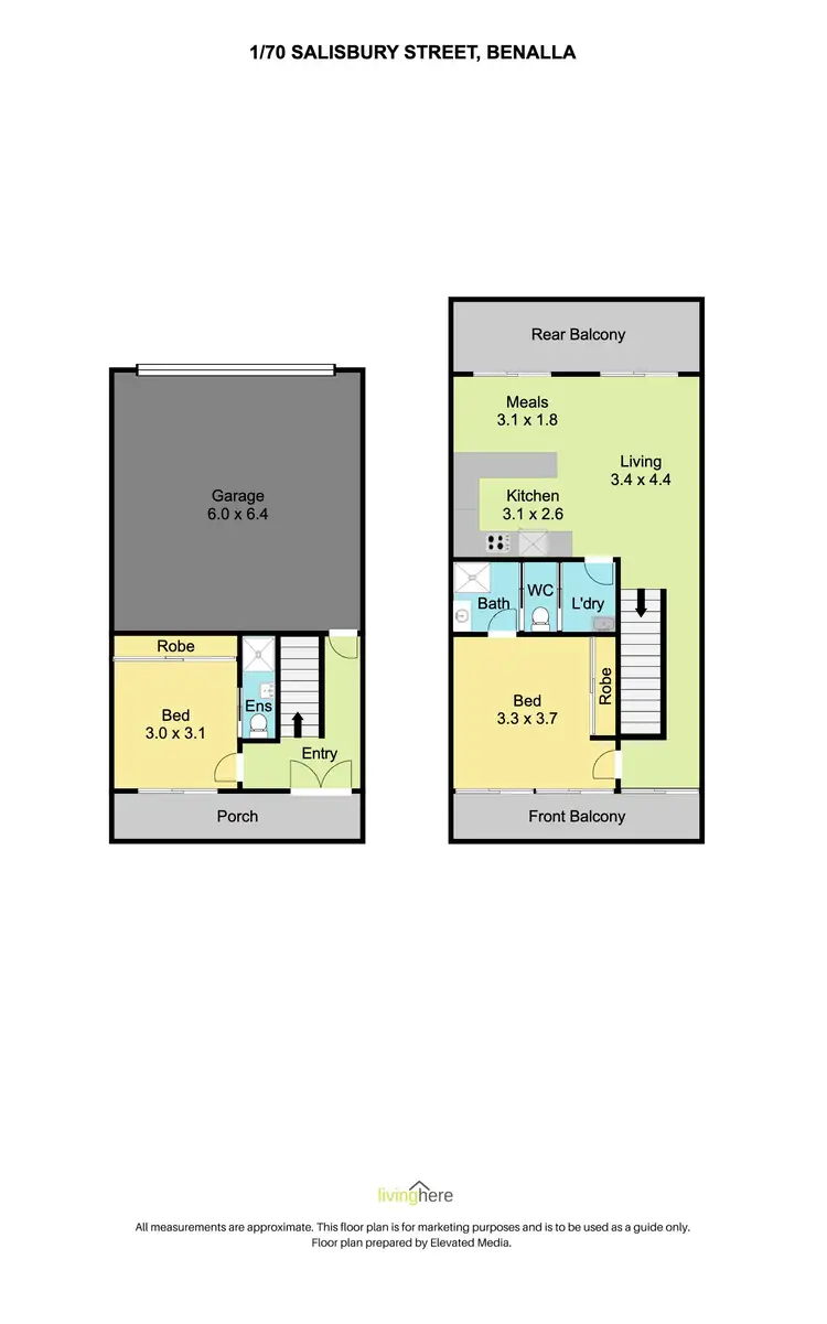 Floorplan of Homely townhouse listing, 1/70 Salisbury Street, Benalla VIC 3672