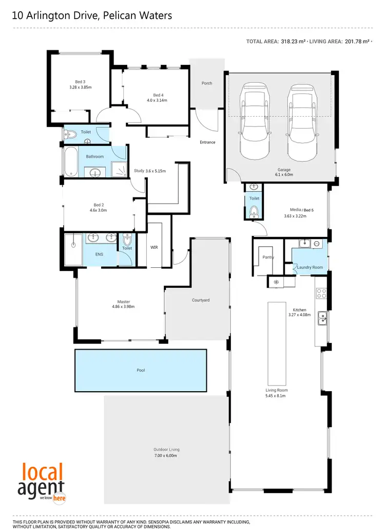 Floorplan of Homely house listing, 10 Arlington Drive, Pelican Waters QLD 4551