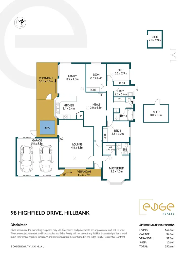 Floorplan of Homely house listing, 98 Highfield Drive, Hillbank SA 5112