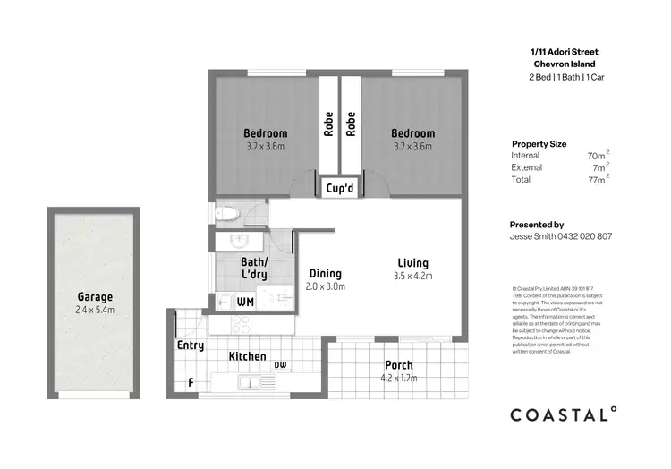 Floorplan of Homely apartment listing, 1/11 Adori Street, Chevron Island QLD 4217
