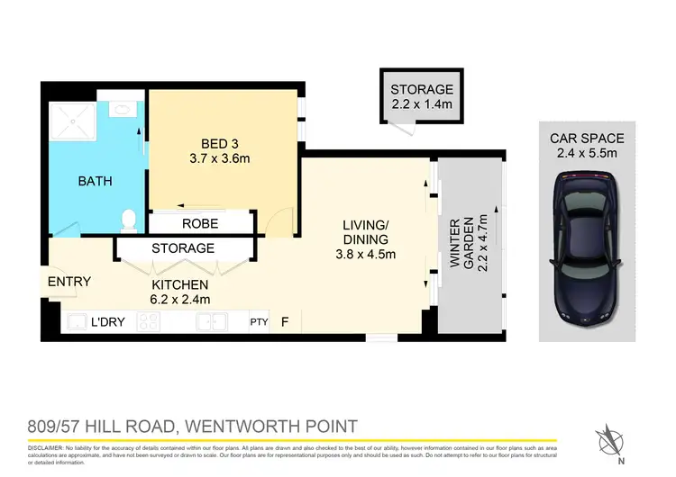 Floorplan of Homely apartment listing, 809/57 Hill Road, Wentworth Point NSW 2127