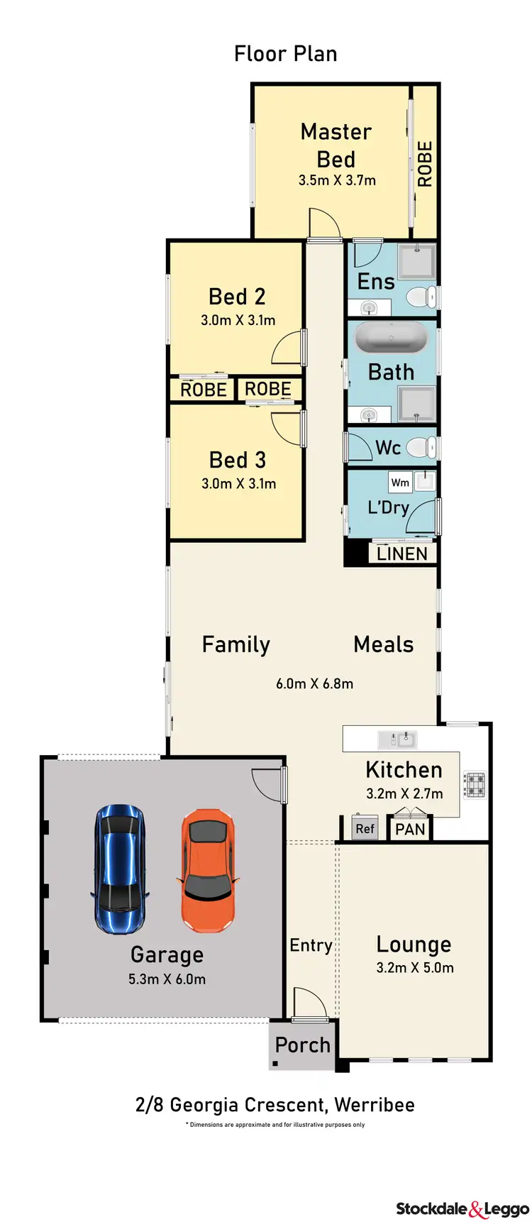 Floorplan of Homely house listing, 2/8 Georgia Crescent, Werribee VIC 3030