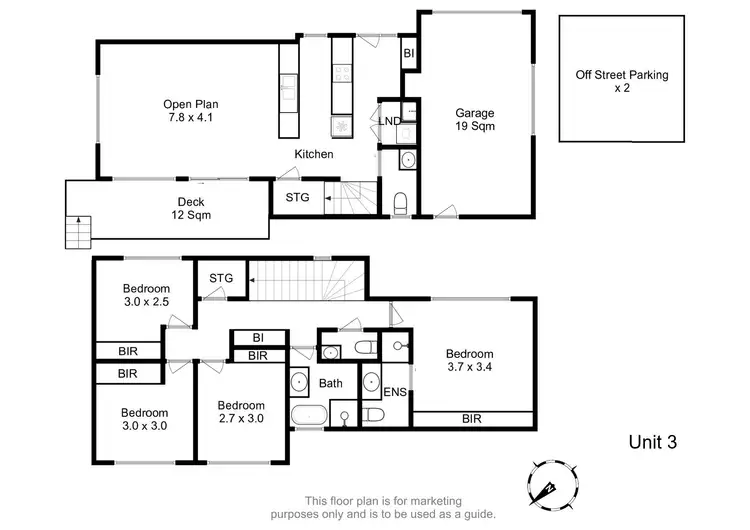 Floorplan of Homely townhouse listing, 3/168 Tolosa Street, Glenorchy TAS 7010