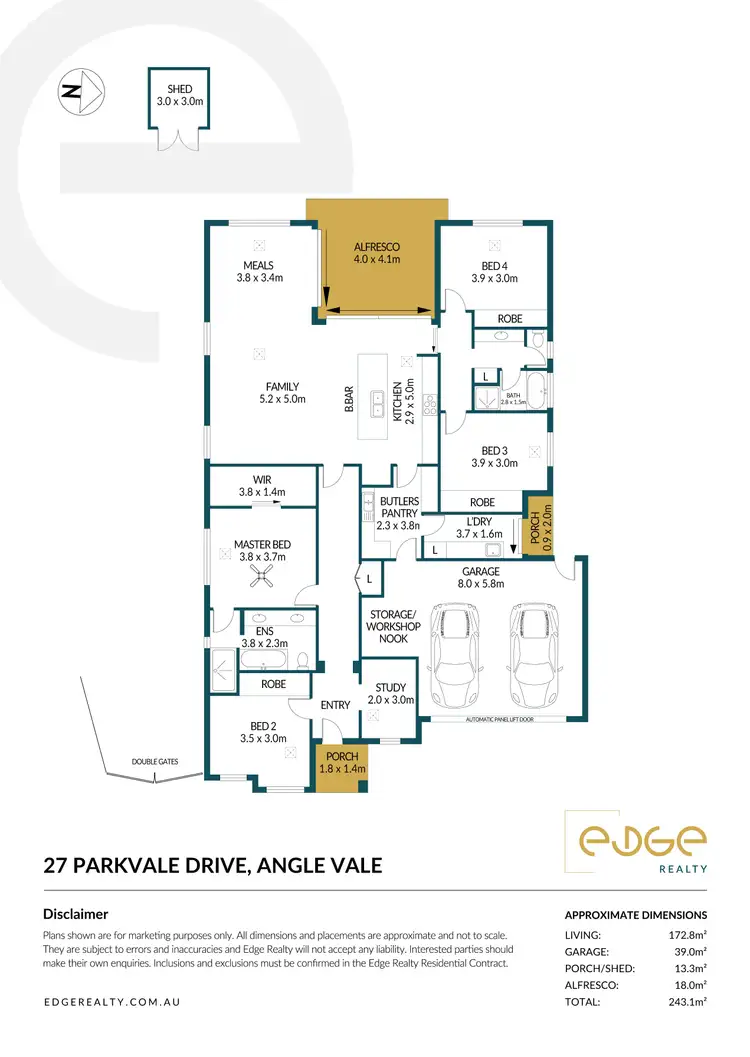 Floorplan of Homely house listing, 27 Parkvale Drive, Angle Vale SA 5117