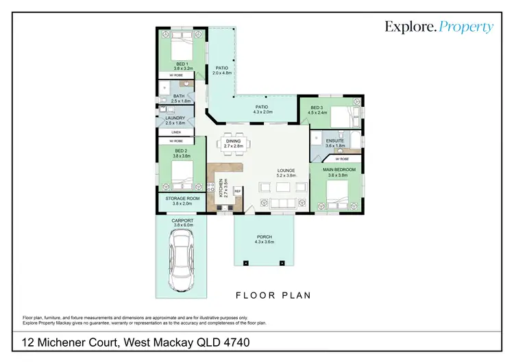 Floorplan of Homely house listing, 12 Michener Court, West Mackay QLD 4740