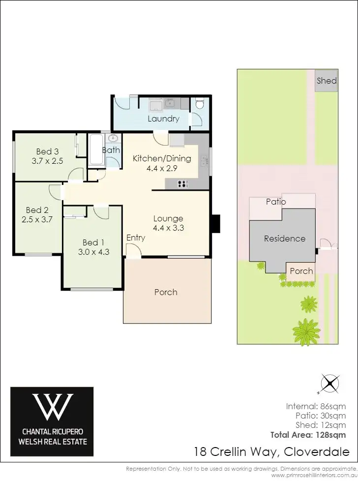 Floorplan of Homely house listing, 18 Crellin Way, Cloverdale WA 6105
