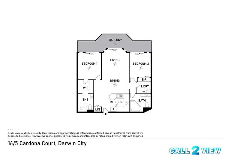 Floorplan of Homely apartment listing, 16/5 Cardona Court, Darwin City NT 800
