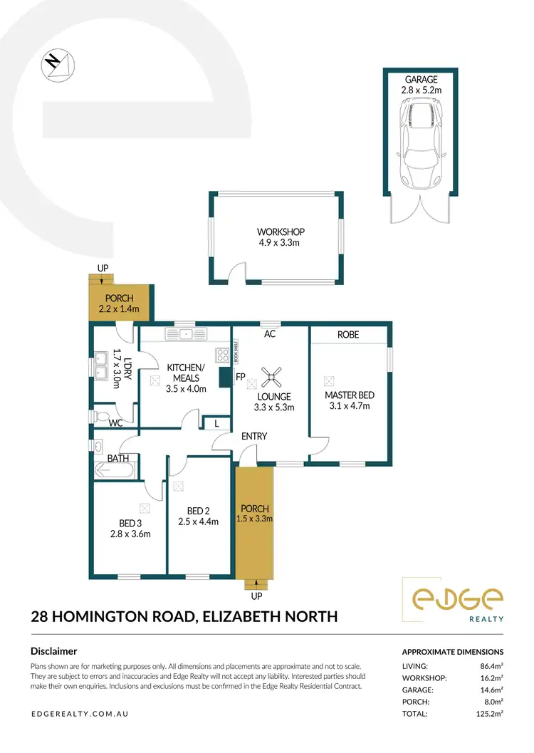 Floorplan of Homely house listing, 28 Homington Road, Elizabeth North SA 5113