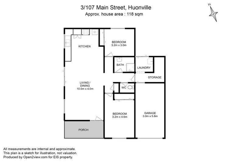 Floorplan of Homely unit listing, 2/107 Main Street, Huonville TAS 7109