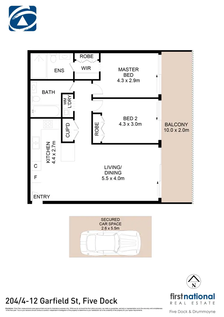Floorplan of Homely apartment listing, 204/4-12 Garfield Street, Five Dock NSW 2046