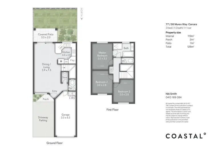 Floorplan of Homely townhouse listing, 77/38 Murev Way, Carrara QLD 4211