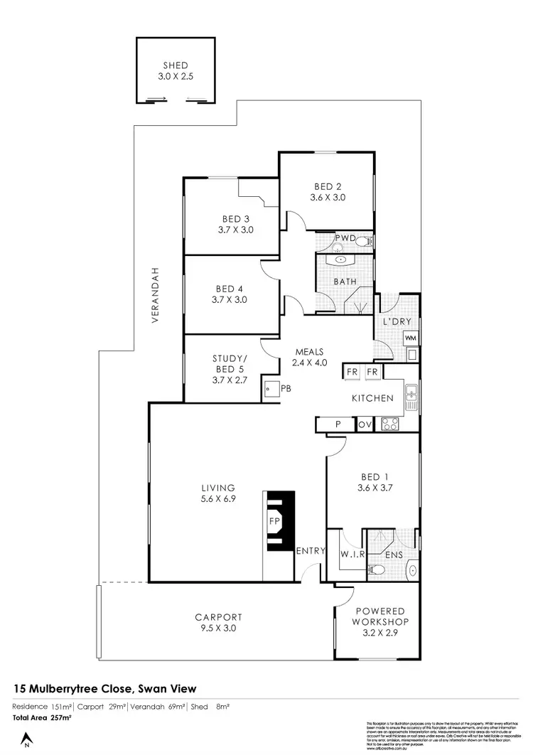 Floorplan of Homely house listing, 15 Mulberrytree Close, Swan View WA 6056
