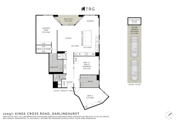 Floorplan of Homely apartment listing, 2203/1 Kings Cross Road, Darlinghurst NSW 2010