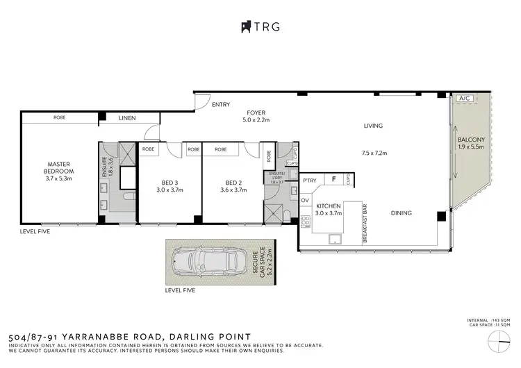 Floorplan of Homely apartment listing, 504/87-91 Yarranabbe Road, Darling Point NSW 2027