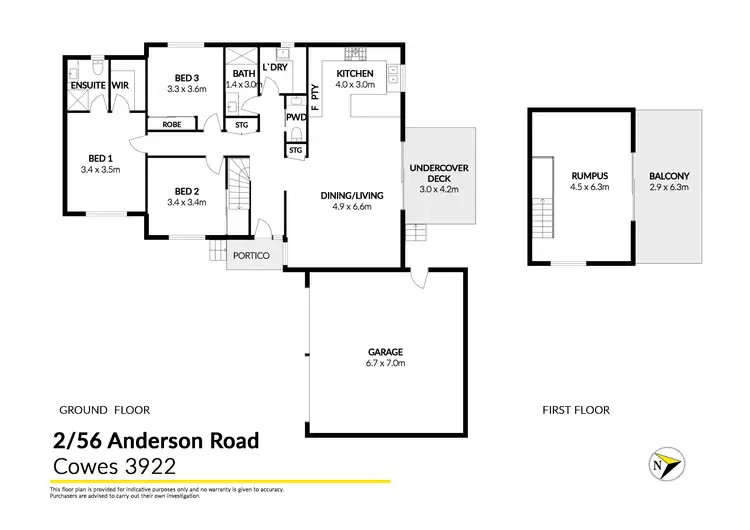 Floorplan of Homely townhouse listing, 2/56 Anderson Road, Cowes VIC 3922