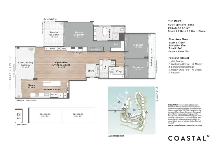 Floorplan of Homely apartment listing, 5304 Ephraim Island, Paradise Point QLD 4216