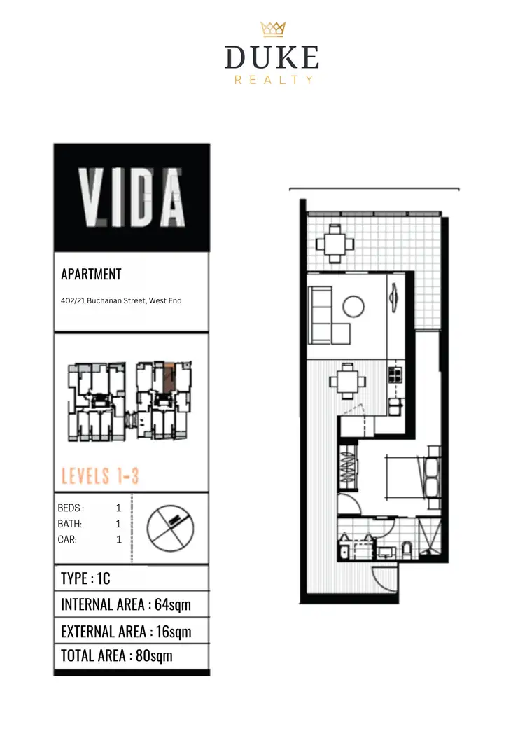 Floorplan of Homely apartment listing, 402/21 Buchanan Street, West End QLD 4101