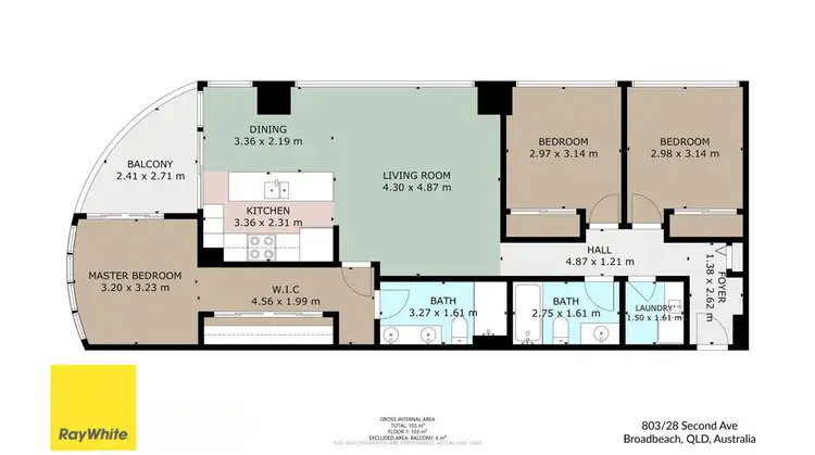 Floorplan of Homely unit listing, 803/28-30 Second Avenue, Broadbeach QLD 4218