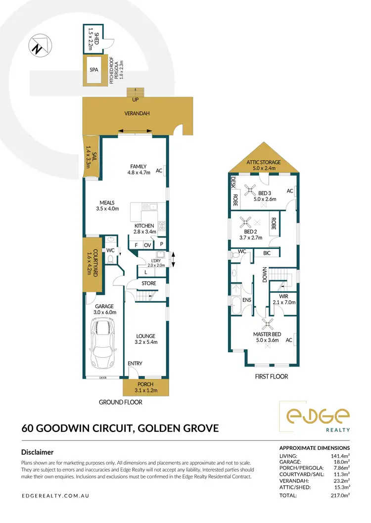 Floorplan of Homely house listing, 60 Goodwin Circuit, Golden Grove SA 5125