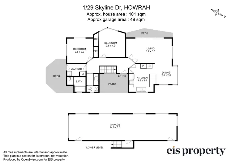 Floorplan of Homely townhouse listing, 1/29 Skyline Drive, Howrah TAS 7018