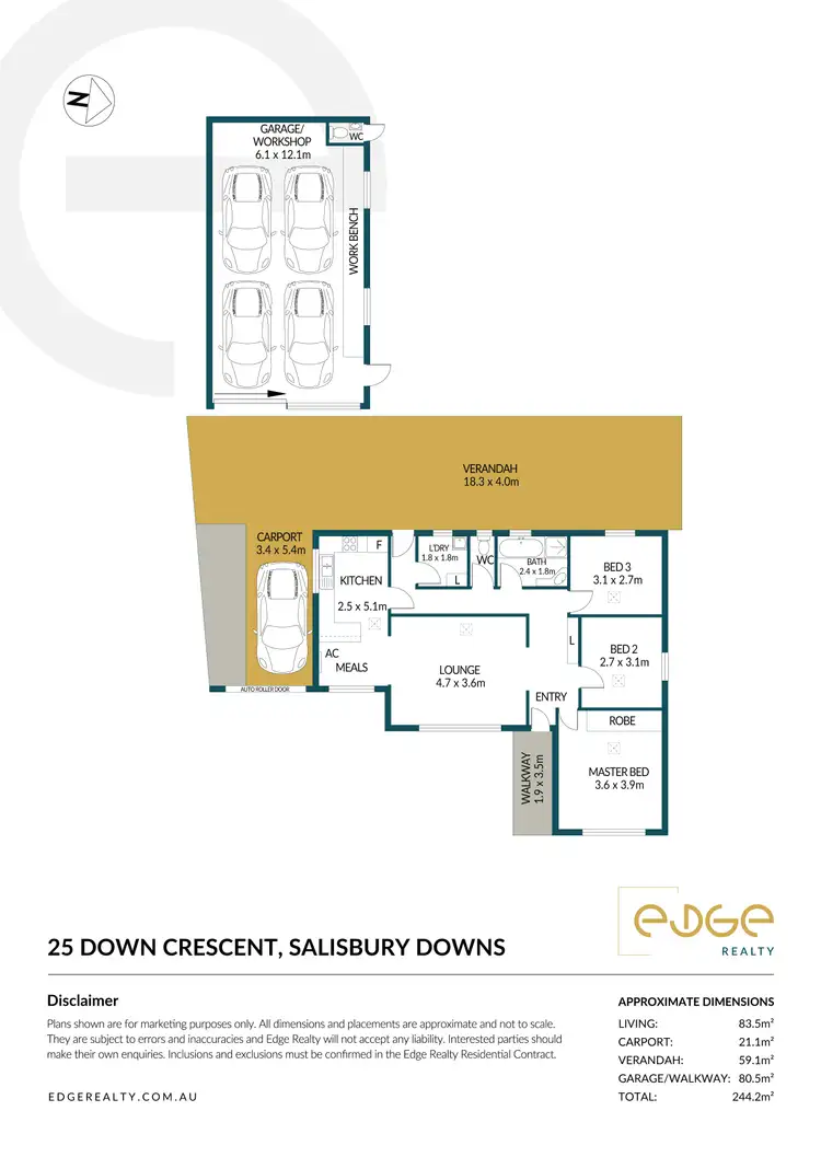 Floorplan of Homely house listing, 25 Down Crescent, Salisbury Downs SA 5108