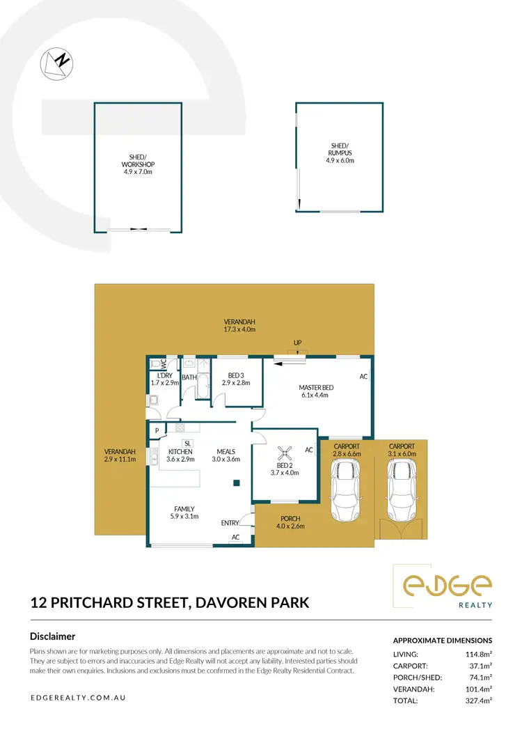 Floorplan of Homely house listing, 12 Pritchard Street, Davoren Park SA 5113