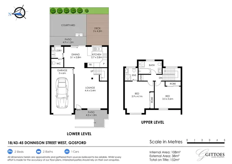 Floorplan of Homely townhouse listing, 18/43-45 Donnison Street West, Gosford NSW 2250