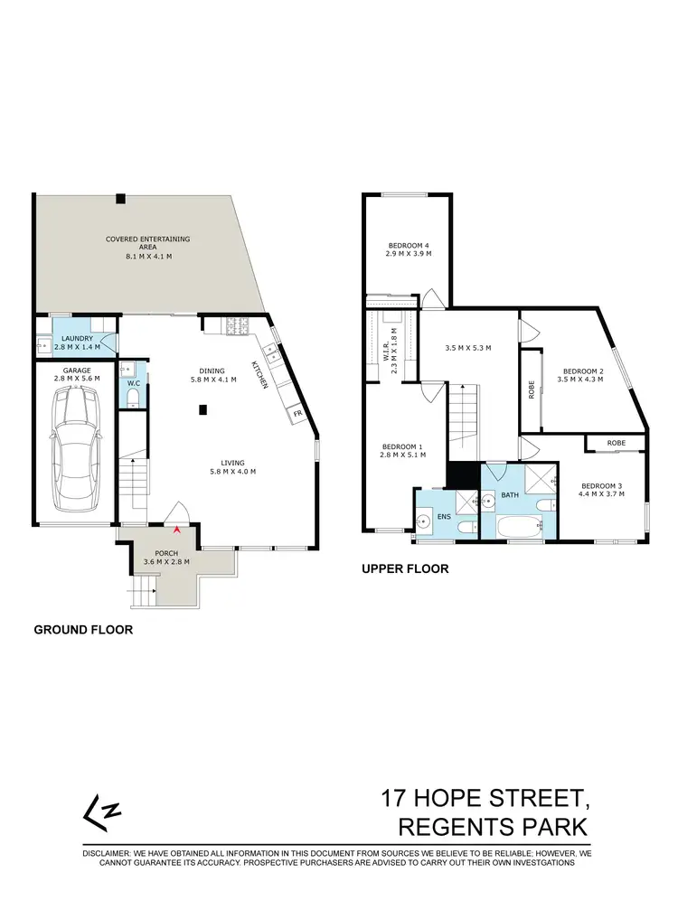 Floorplan of Homely semi-detached listing, 17 Hope Street, Regents Park NSW 2143