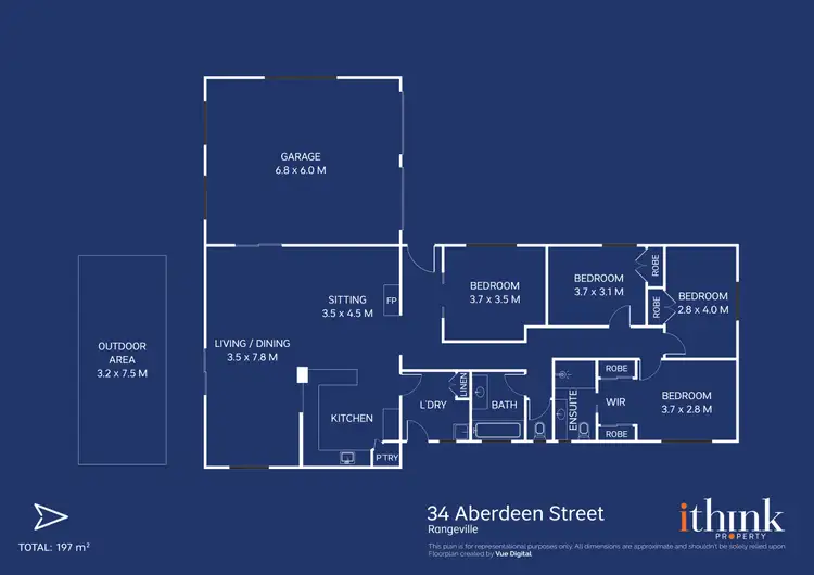 Floorplan of Homely house listing, 34 Aberdeen Street, Rangeville QLD 4350