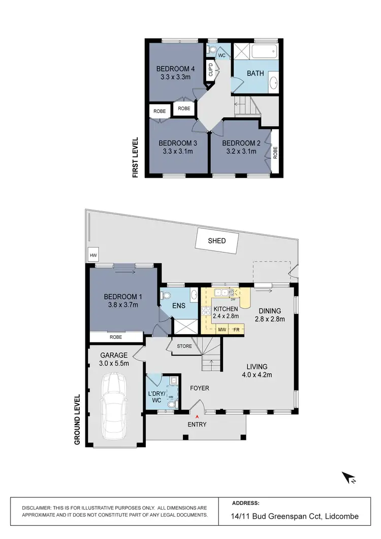 Floorplan of Homely townhouse listing, 14/11 Bud Greenspan Circuit, Lidcombe NSW 2141