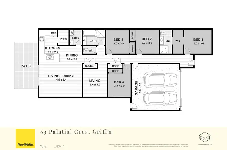 Floorplan of Homely house listing, 63 Palatial Crescent, Griffin QLD 4503